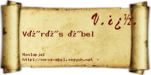 Vörös Ábel névjegykártya